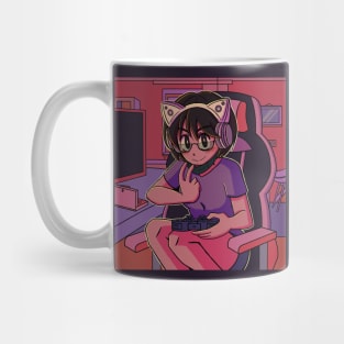 vaporwave aesthetic anime gamer girl Mug